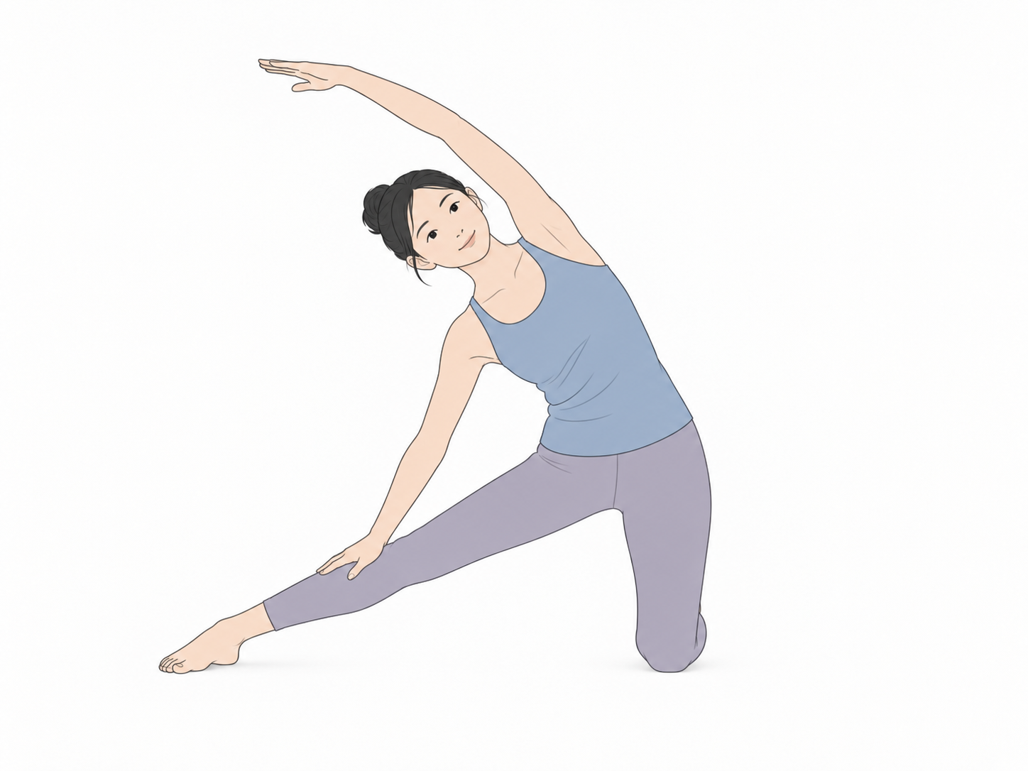 門のポーズ（Gate Pose）のYogaTown教材イラスト