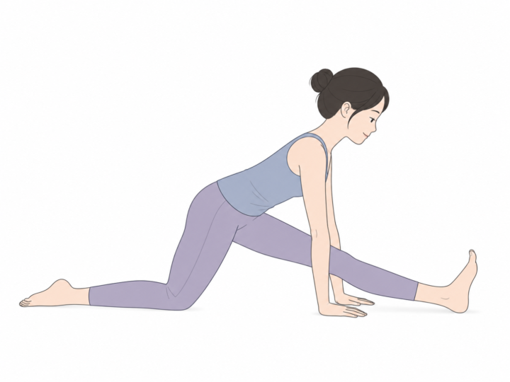 半分の猿王のポーズ（Half Splits Pose）のYogaTown教材イラスト