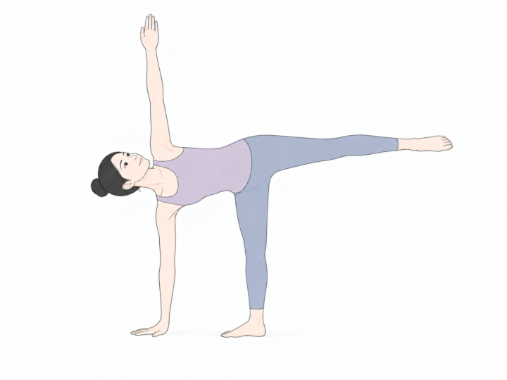 半月のポーズ（Half Moon Pose）のYogaTown教材イラスト
