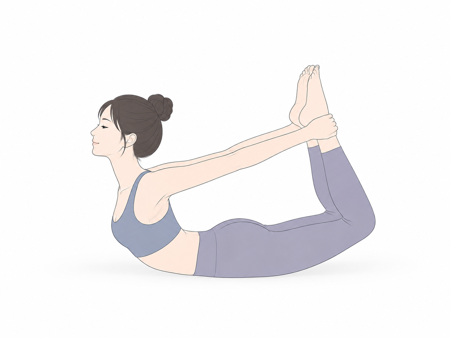 弓のポーズ(Bow Pose)のYogaTown教材イラスト