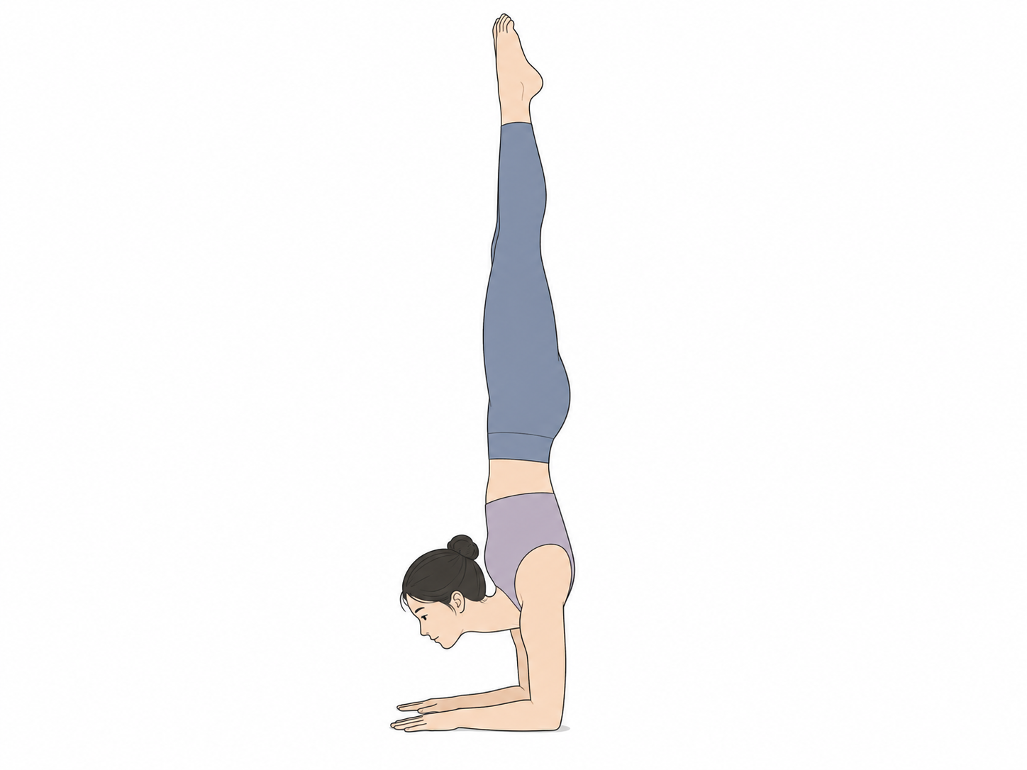 前腕倒立(Forearm Stand)のYogaTown教材イラスト