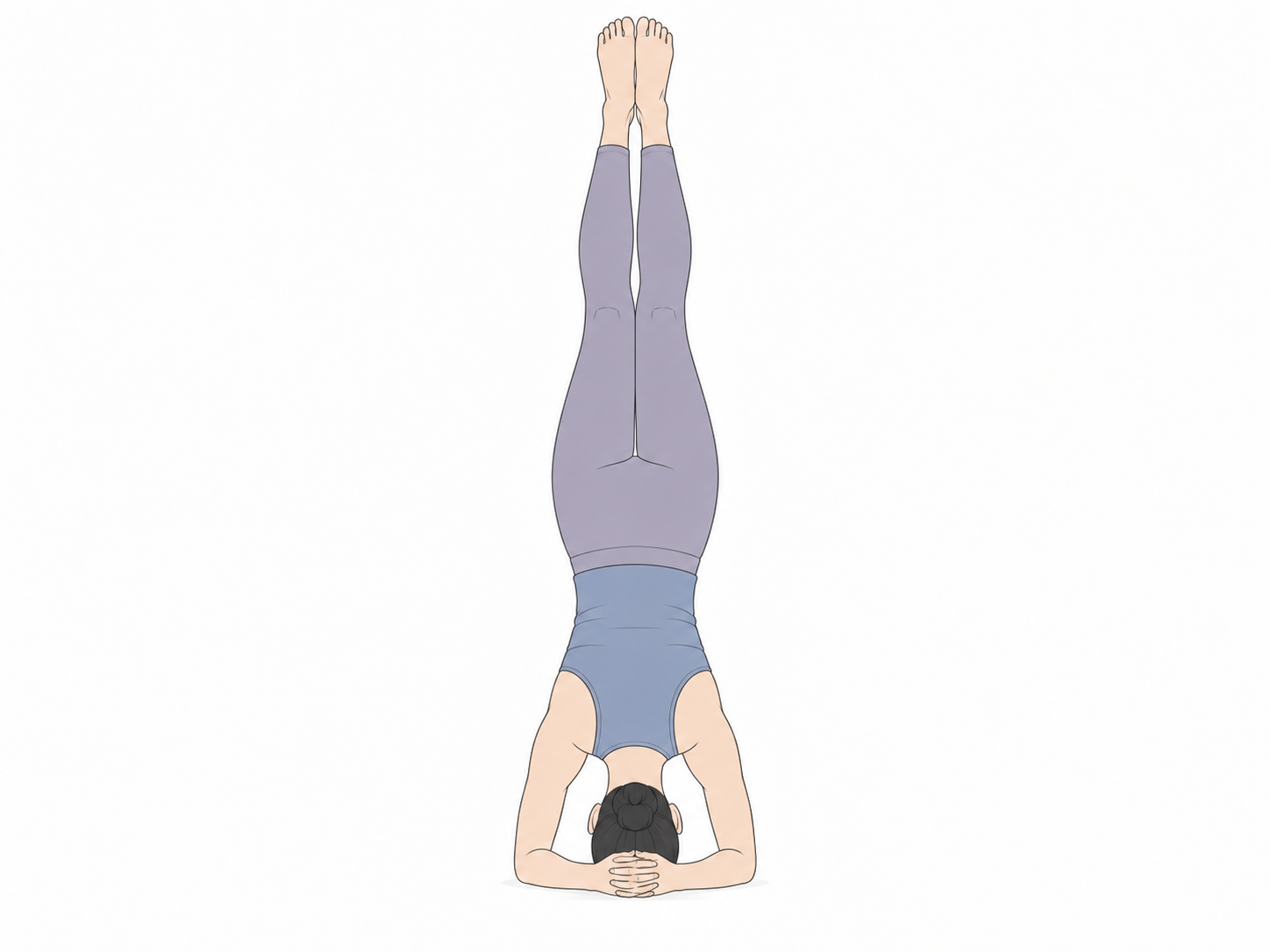 頭立ちのポーズ(Supported Headstand)のYogaTown教材イラスト