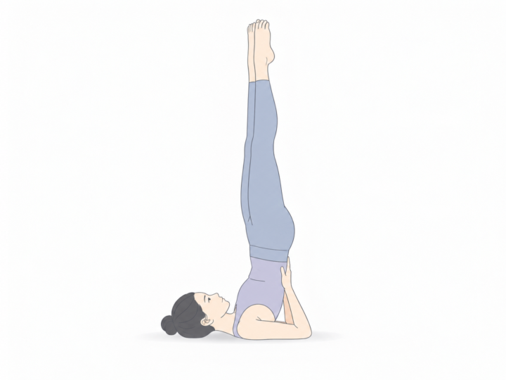 肩立ちのポーズ（Shoulderstand）のYogaTown教材イラスト