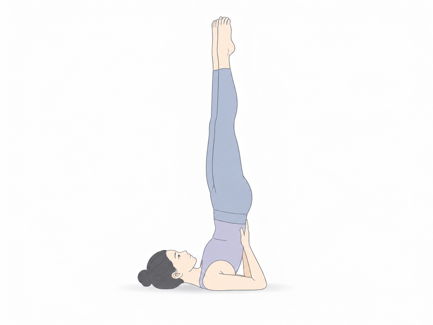 肩立ちのポーズ(Shoulderstand)のYogaTown教材イラスト