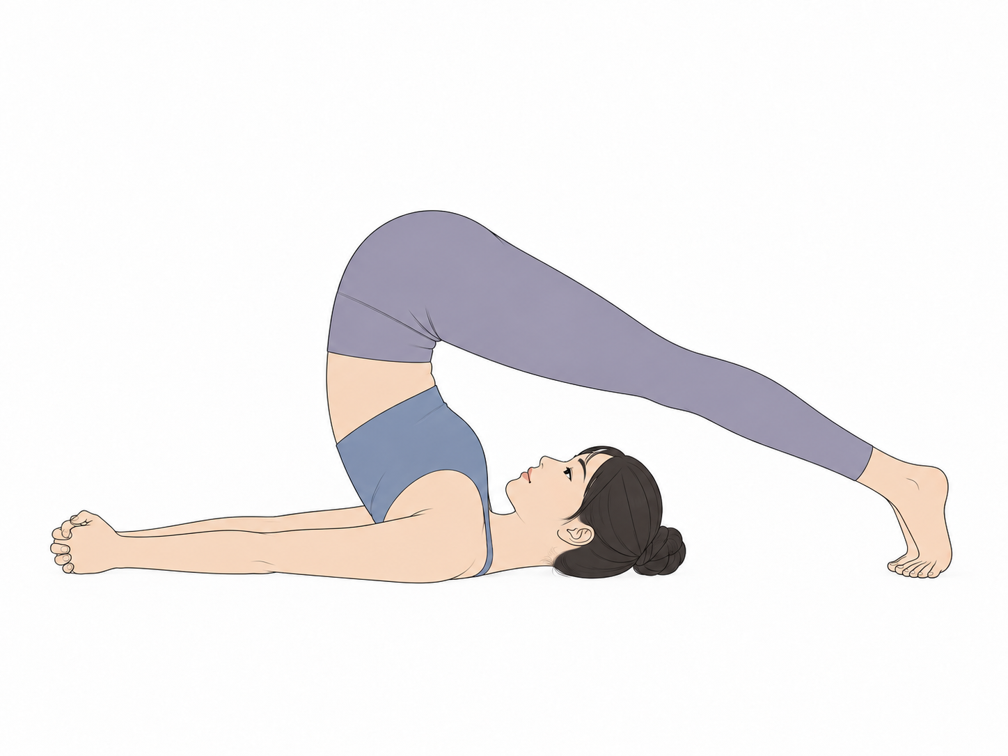 鋤のポーズ（Plow Pose）のYogaTown教材イラスト