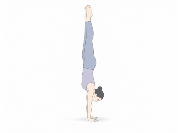 逆立ちのポーズ（Handstand）のYogaTown教材イラスト