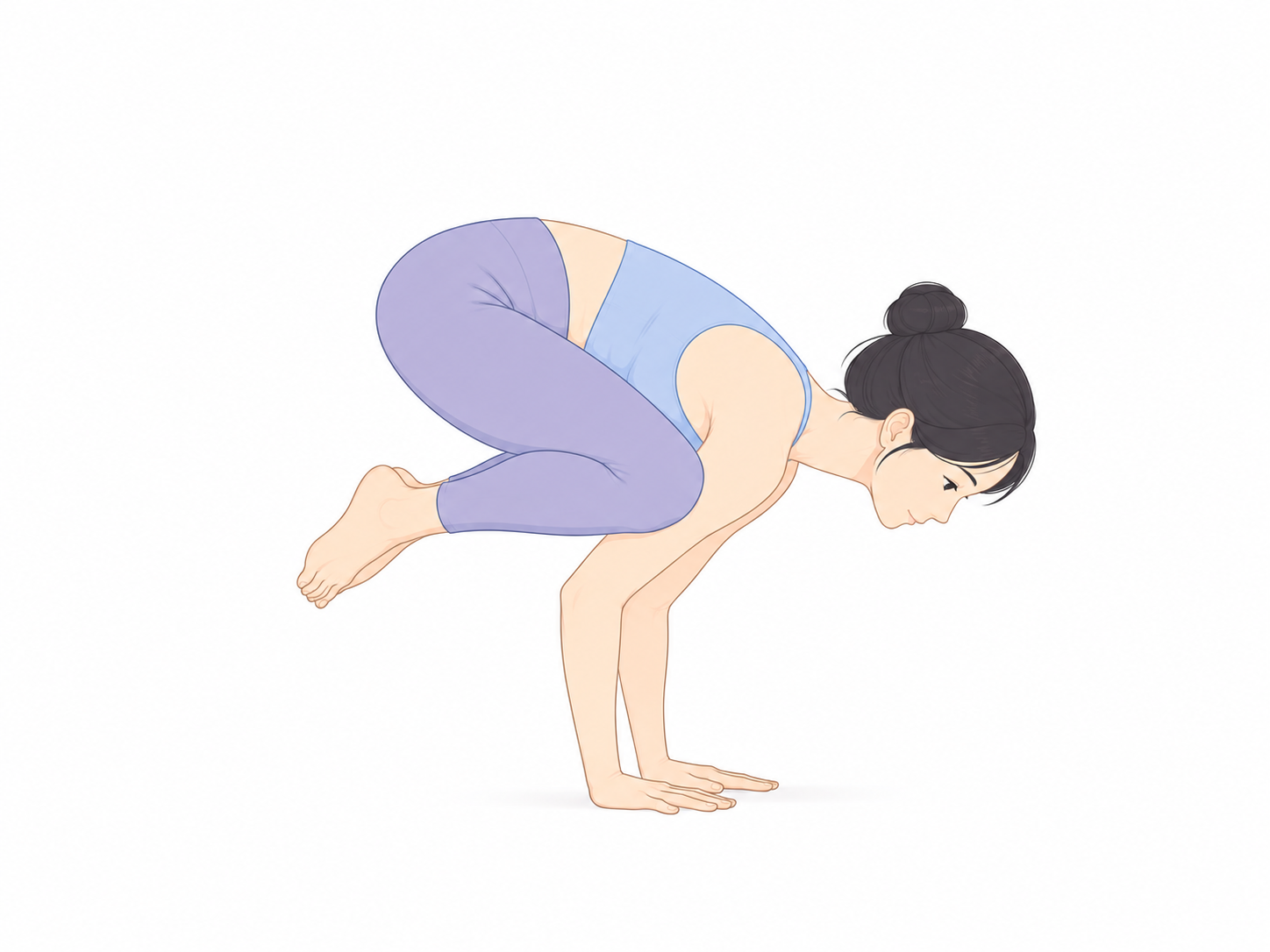 カラスのポーズ(Crow Pose)のYogaTown教材イラスト