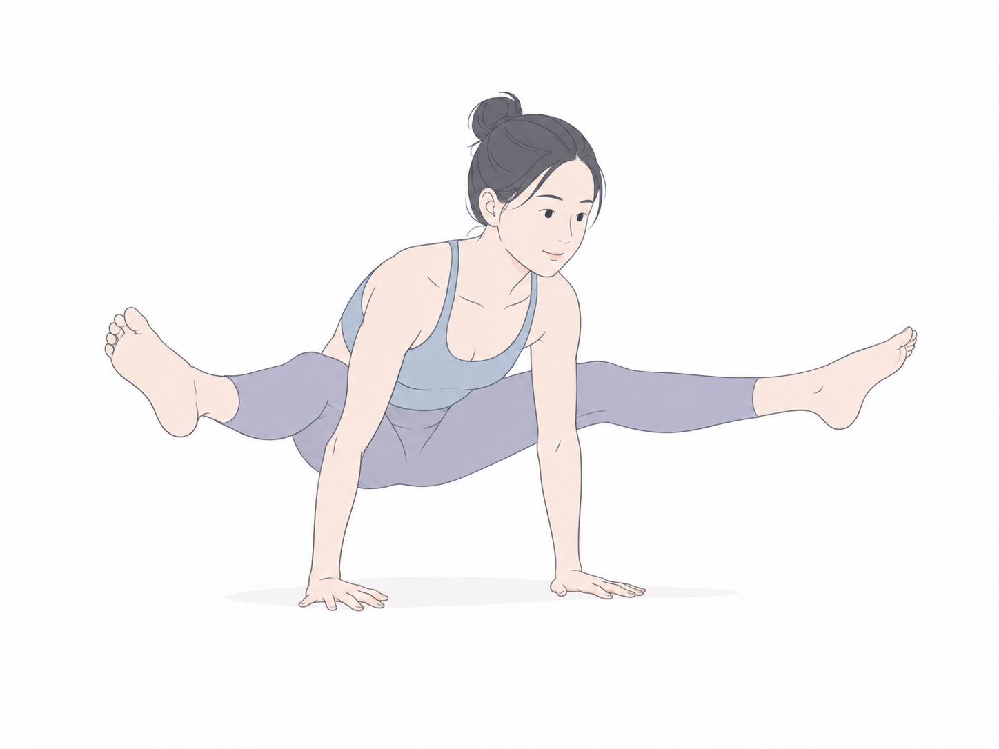 ホタルのポーズ(Firefly Pose)のYogaTown教材イラスト