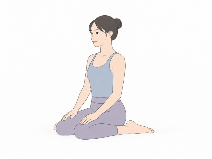 英雄座（Hero Pose）のYogaTown教材イラスト