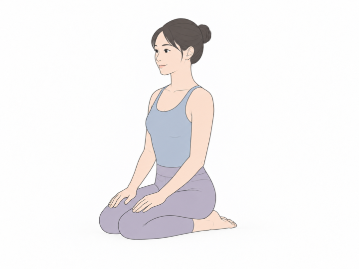 金剛座（Thunderbolt Pose）のYogaTown教材イラスト
