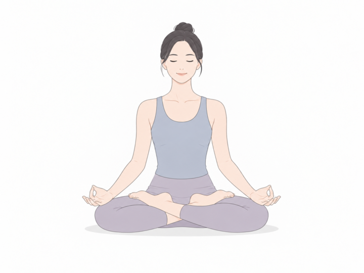 蓮華座（Lotus Pose）のYogaTown教材イラスト