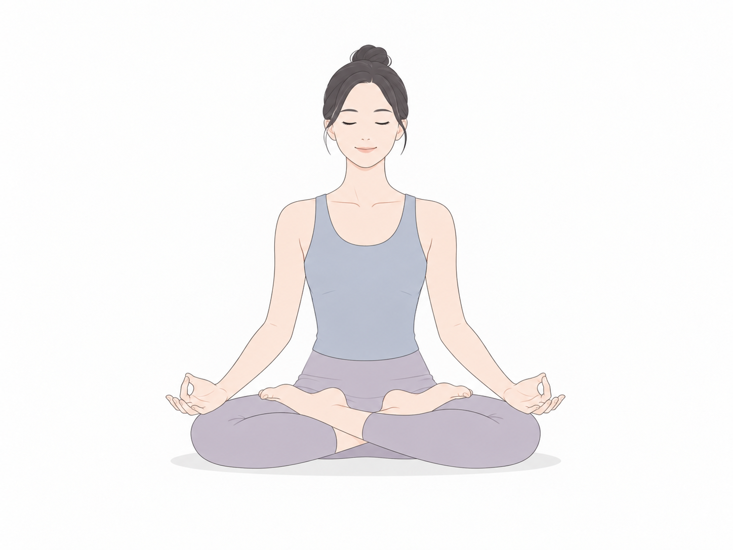 蓮華座(Lotus Pose)のYogaTown教材イラスト