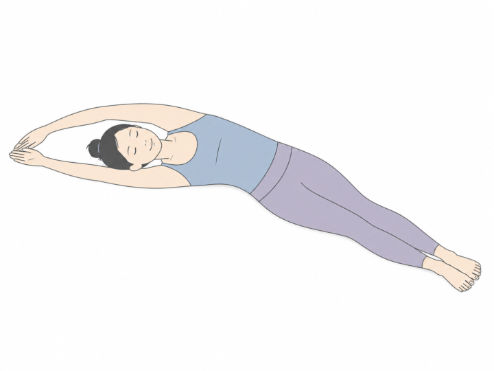 バナナのポーズ（Banana Pose）のYogaTown教材イラスト