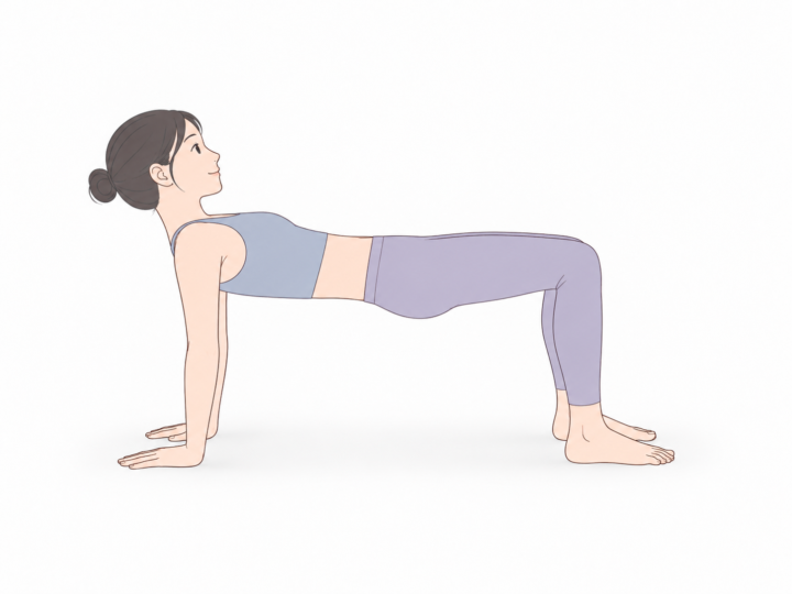 逆テーブルのポーズ（Reverse Tabletop Pose）のYogaTown教材イラスト