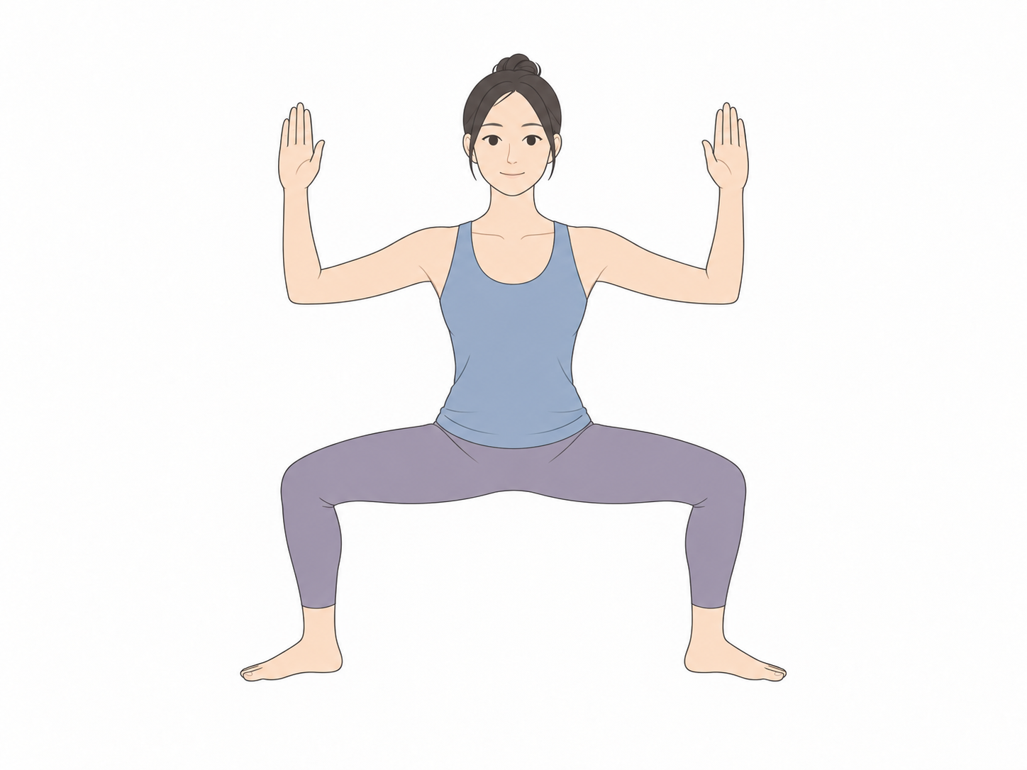 女神のポーズ（Goddess Pose）のYogaTown教材イラスト