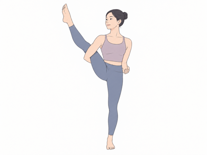 極楽鳥のポーズ（Bird of Paradise Pose）のYogaTown教材イラスト
