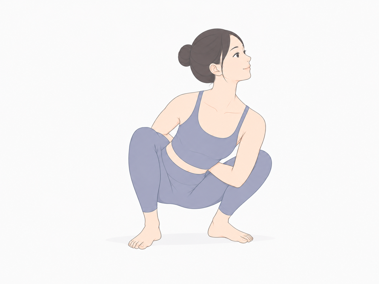 輪縄のポーズ(Noose Pose)のYogaTown教材イラスト