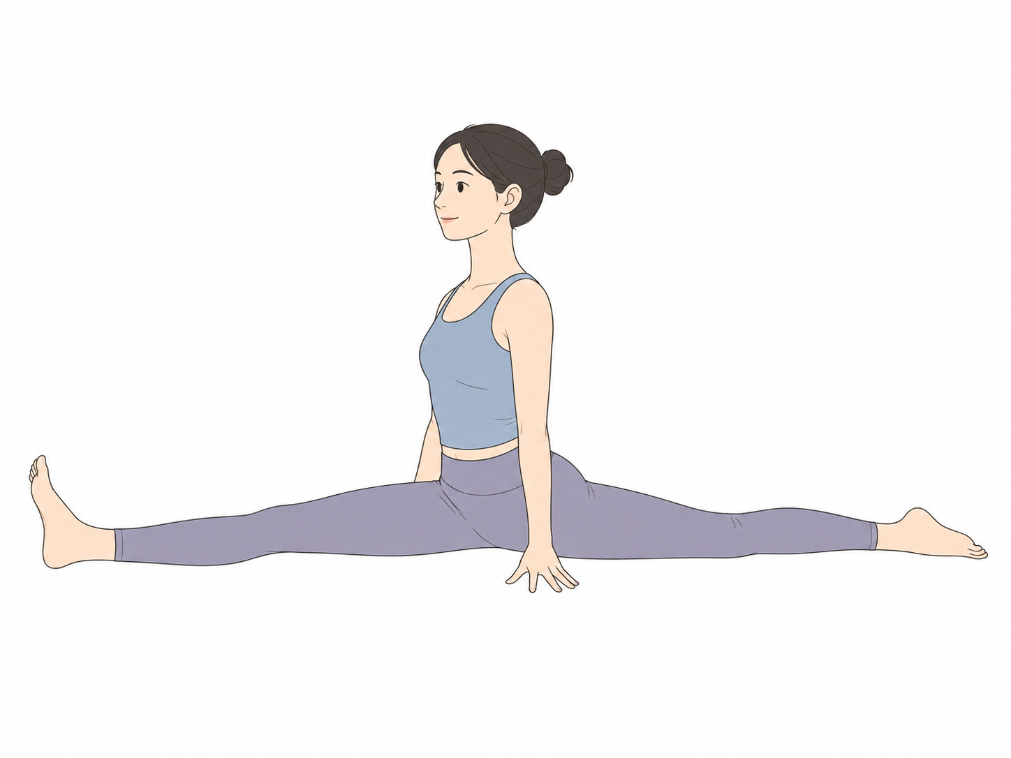 猿王のポーズ(Monkey Pose)のYogaTown教材イラスト