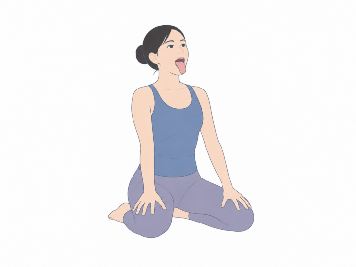 ライオンのポーズ（Lion Pose）のYogaTown教材イラスト