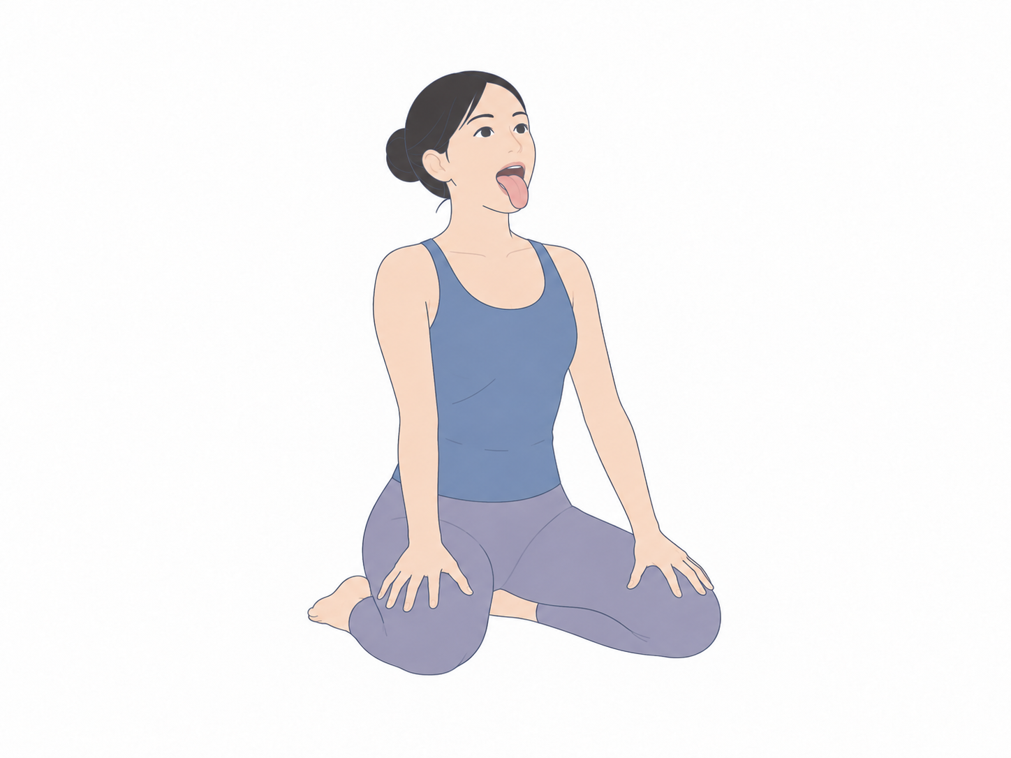 ライオンのポーズ(Lion Pose)のYogaTown教材イラスト
