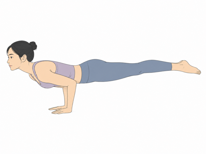 クジャクのポーズ（Peacock Pose）のYogaTown教材イラスト