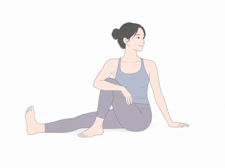 マリーチのポーズIII（Marichi's Pose III）のYogaTown教材イラスト