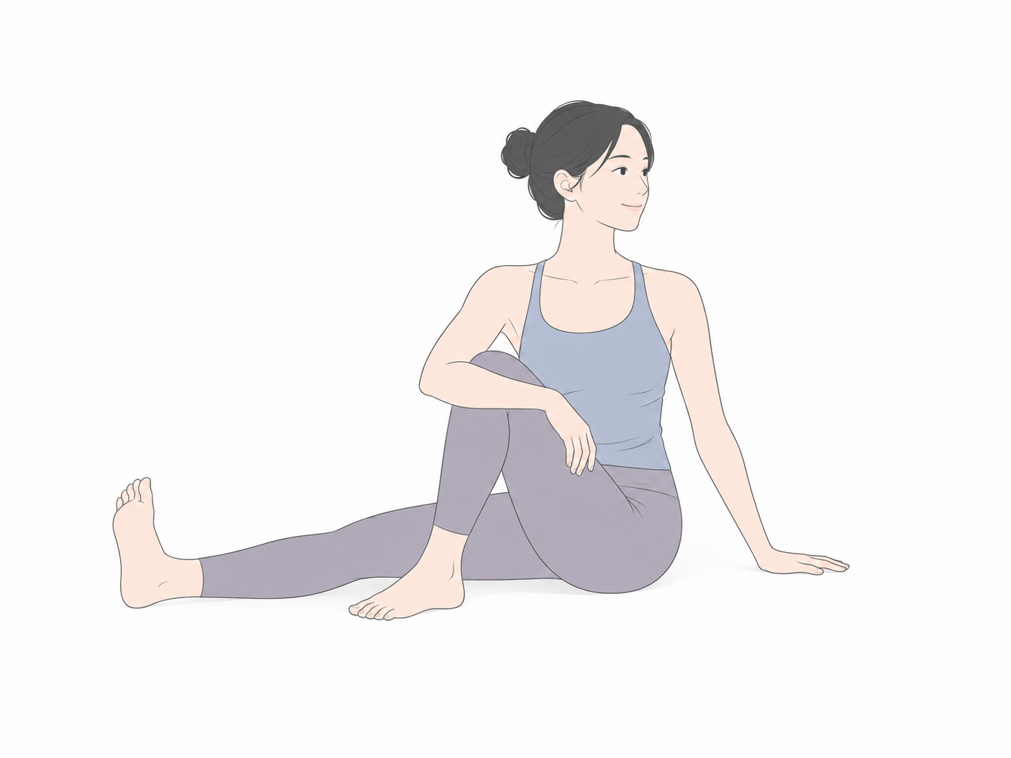 マリーチのポーズIII(Marichi's Pose III)のYogaTown教材イラスト