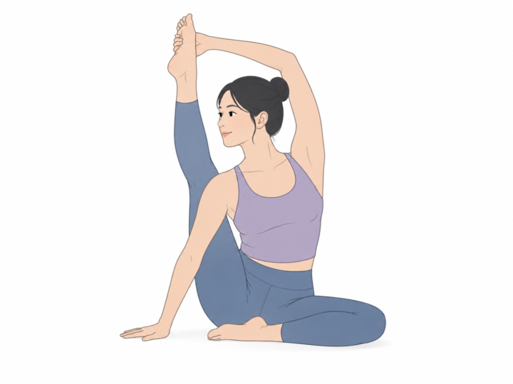 コンパスのポーズ（Compass Pose）のYogaTown教材イラスト