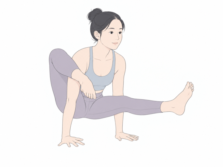 象の鼻のポーズ（Elephant Trunk Pose）のYogaTown教材イラスト