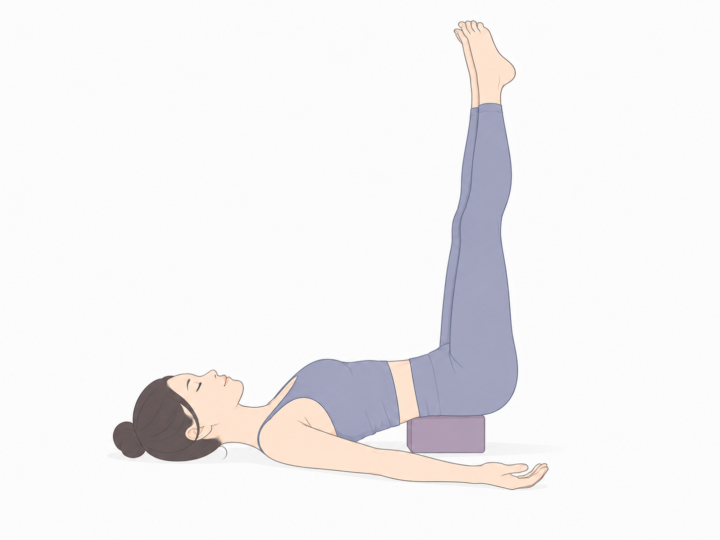 滝のポーズ（Waterfall Pose）のYogaTown教材イラスト